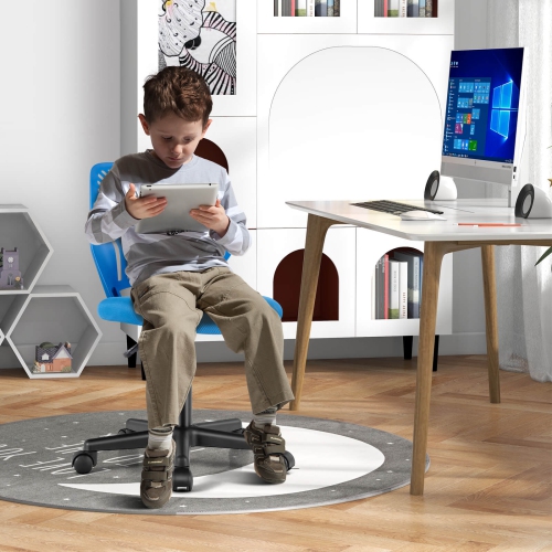 Chaise de bureau ergonomique à hauteur réglable pour enfants avec chaise de travail à roulettes universelles de Costway