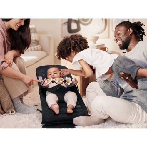 BabyBjorn Bouncer Bliss Bundle with Toy Bar - Black Mesh / Googly Eyes Black and White