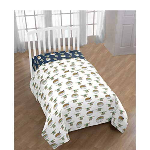 Star Wars The Mandalorian – Ensemble de draps en polyester doux multicolore de 3 pièces pour lit simple pour enfants