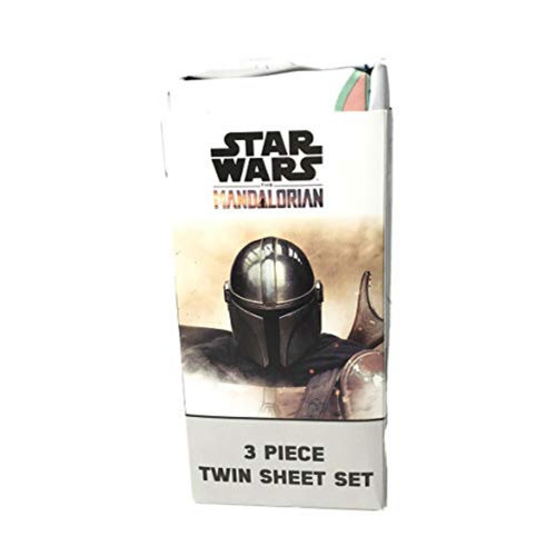 Star Wars The Mandalorian – Ensemble de draps en polyester doux multicolore de 3 pièces pour lit simple pour enfants