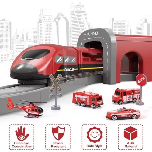 DIY Track Fire Rescue Train Set
