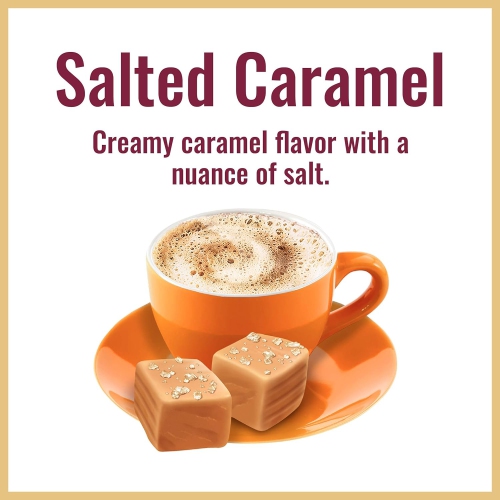 Hills Bros Instant Salted Caramel Cappuccino Mix, Easy to Use and Convenient, Enjoy Coffeehouse Flavor from Home, 14 Oz