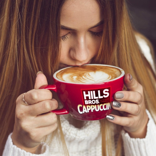 Hills Bros Instant Decadent Classic Cappuccino Mix with a Hint of Sweetness, Easy to Use and Convenient, Enjoy Coffeehouse Flavor at Home, Frothy, 14