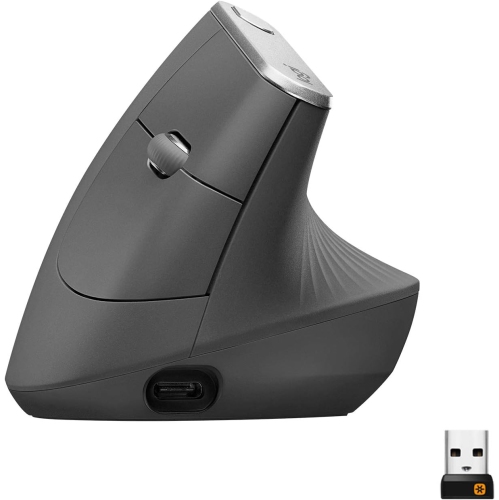 Remis à neuf – Souris sans fil MX vertical de Logitech – conception ergonomique avancée réduisant la tension musculaire, graphite