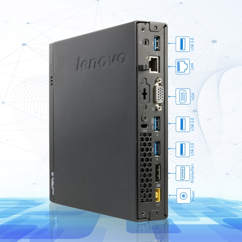 Refurbished - Mini Desktop PC Lenovo ThinkCentre Windows 10 Pro Computer, Intel Core i5 upto 3.60 GHz CPU, 8GB RAM, 512GB SSD, Wireless keyboard