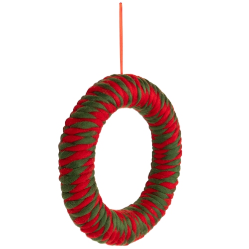 Twisted Yarn Plush Christmas Wreath - 13.5" - Unlit