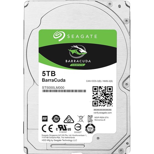 Disque dur interne 5&nbsp;To 15&nbsp;mm 2,5 po SATA 6,0Gb Mo/s 128&nbsp;Mo 5400&nbsp;tr/min BarraCuda de Seagate pour portable