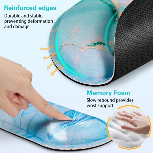 3-in-1 Mouse Pad with Wrist Rest Set,Wrist Support Mouse Pad+Keyboard Gel Wrist Rest+Cup Pad,Ergonomic Mouse Pad,Relieving Wrist Pain,Non-Slip