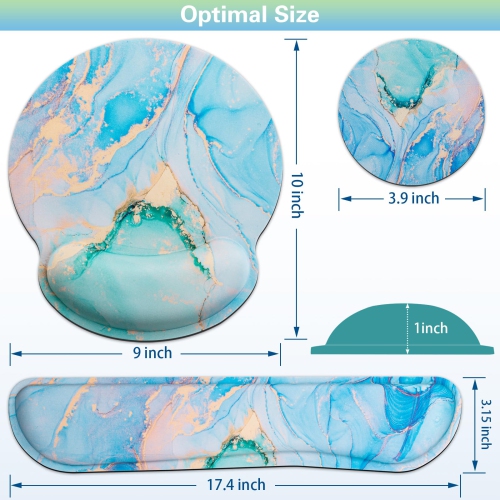 3-in-1 Mouse Pad with Wrist Rest Set,Wrist Support Mouse Pad+Keyboard Gel Wrist Rest+Cup Pad,Ergonomic Mouse Pad,Relieving Wrist Pain,Non-Slip