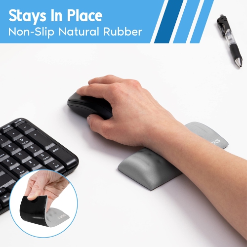 i-Rocks Memory Foam Mouse Wrist Rest - Pain-Reducing Wrist Rest for Mouse - Non-Slip Rubber Base Wrist Rest - Cooling Mouse Wrist Support for Long