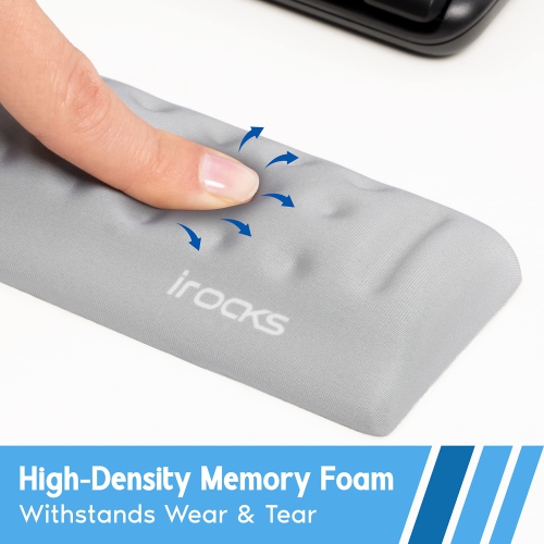i-Rocks Memory Foam Mouse Wrist Rest - Pain-Reducing Wrist Rest for Mouse - Non-Slip Rubber Base Wrist Rest - Cooling Mouse Wrist Support for Long