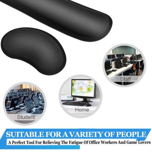 Keyboard Wrist Rest,Memory Foam Pad Set for Easy Typing & Pain Relief, Ergonomic Sets for Keyboard, Gel Mouse Wrist Rest, Smooth Fiber Cushion Wrist