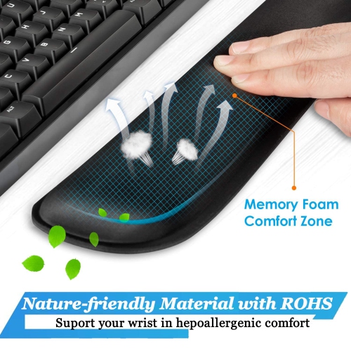 Keyboard Wrist Rest,Memory Foam Pad Set for Easy Typing & Pain Relief, Ergonomic Sets for Keyboard, Gel Mouse Wrist Rest, Smooth Fiber Cushion Wrist