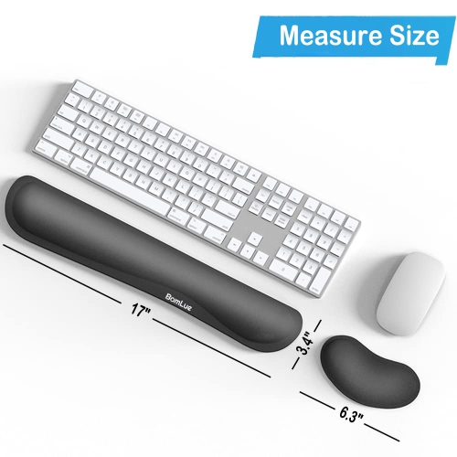 Keyboard Wrist Rest,Memory Foam Pad Set for Easy Typing & Pain Relief, Ergonomic Sets for Keyboard, Gel Mouse Wrist Rest, Smooth Fiber Cushion Wrist