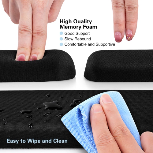 Keyboard Wrist Rest, Canjoy Memory Foam Keyboard Wrist Rest Pad, Wrist Cushion Support for Keyboard Wrist Pain Relief for Computer, Laptop, Mac,