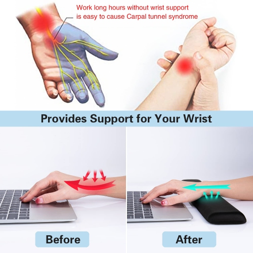 Keyboard Wrist Rest, Canjoy Memory Foam Keyboard Wrist Rest Pad, Wrist Cushion Support for Keyboard Wrist Pain Relief for Computer, Laptop, Mac,