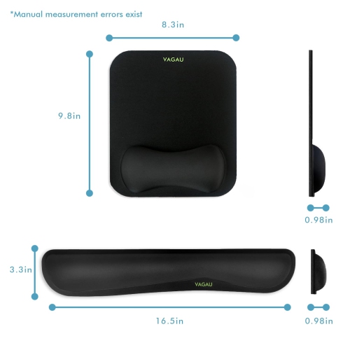 Premium Keyboard Wrist Rest and Mouse Pad Wrist Support, Ergonomic Memory Foam Set for Office, Laptop, Mac, Computer and Gaming, Comfortable Typing