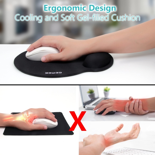 Mouse Pad with Wrist Support 2 PackErgonomic Memory Foam Gaming Mouse Pad, Lycra Cloth and Non-Slip Rubber Base Mousepad Wrist Rest Mat