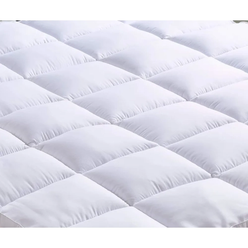 Surmatelas de 2 po à gousset pour lit simple - 39x75 po en duvet synthétique, protège-jupe matelassé, rehausseur de matelas
