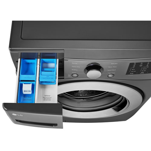 LG 5.8 Cu. Ft. Front Load Washer - Middle Black - Only at Best Buy