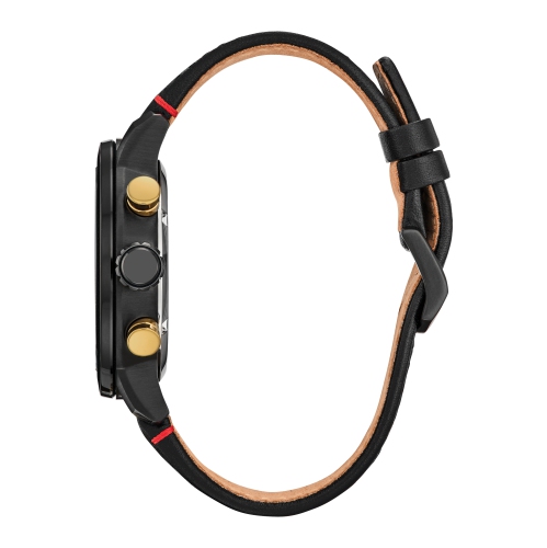 Montre pour homme à éco-conduite japonaise Darth Maul 44 mm de Star Wars, boîtier en inox noir, bracelet en cuir et bracelet en cuir avec cadran