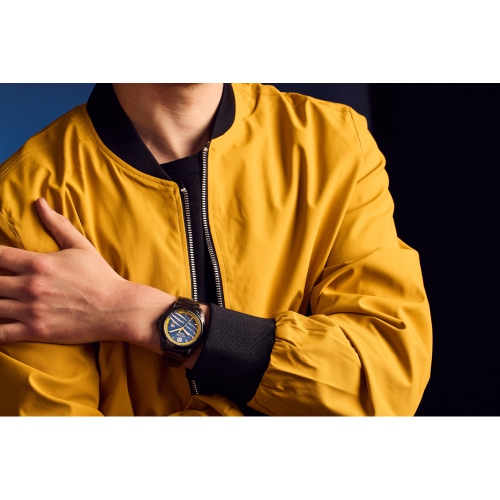 Marvel Mens Wolverine Japanese Eco-Drive Watch 43mm Black Stainless Steel Case and Bracelet with Blue Dial