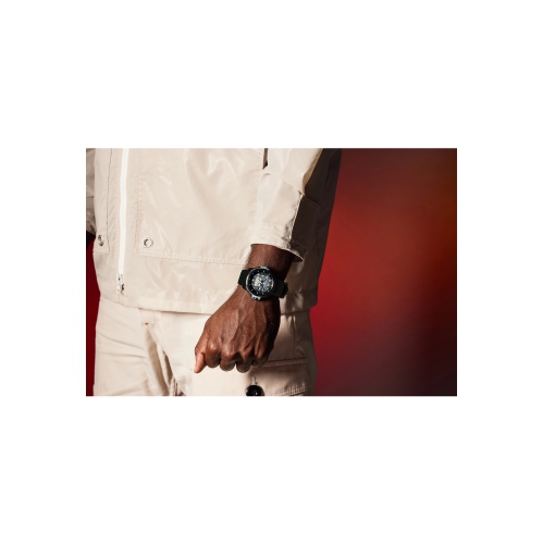 Montre pour homme à éco-conduite impériale japonaise, Stormtrooper, 44 mm, boîtier inox noir, bracelet polyuréthane, cadran noir