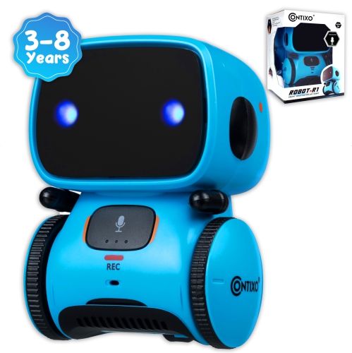 Contixo – Robot intelligent interactif, jouet éducatif pour enfants, 3 à 8 ans, activé par la voix, sensibilité tactile, Jouer, parler, danser et cha