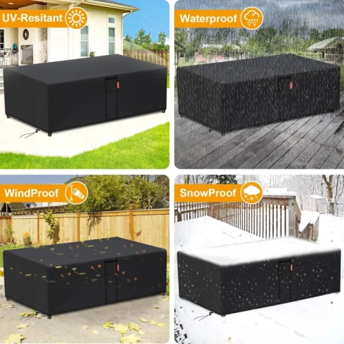Waterproof Patio Furniture Covers - Heavy Duty 420D Fabric for Outdoor Dining & Coffee Tables