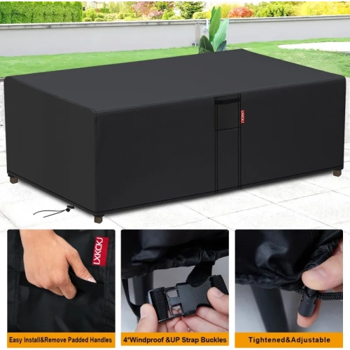 Waterproof Patio Furniture Covers - Heavy Duty 420D Fabric for Outdoor Dining & Coffee Tables