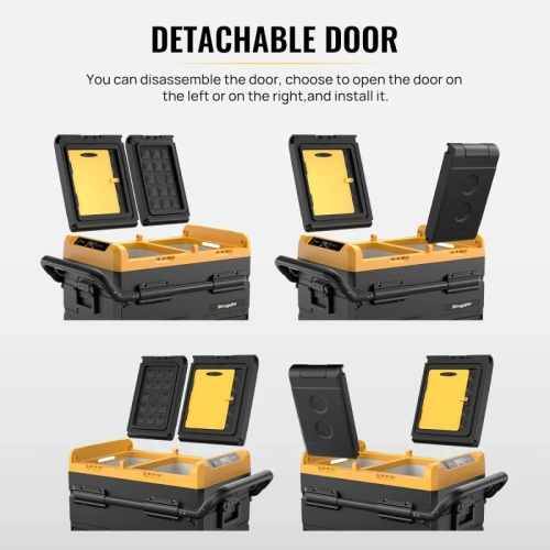 12 Volt Dual Zone Car Refrigerator - Portable Freezer Fridge with APP Control, CRD45 Upgrade, 12V/24V DC & 110-240V AC for Truck, Van, RV, Camper,