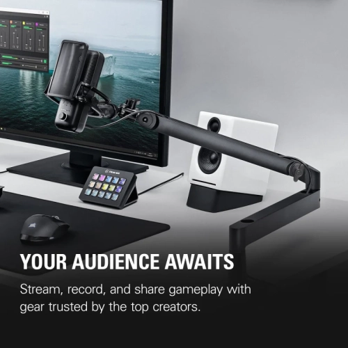 Premium USB Condenser Microphone Set: Shock Mount, Pop Filter, Low Profile Mic Arm, Free Mixer Software for Mac & PC - Ideal for Streaming,