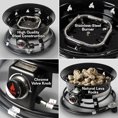 Bol de feu Outland : Foyer portatif au propane pour le camping extérieur et la cour arrière