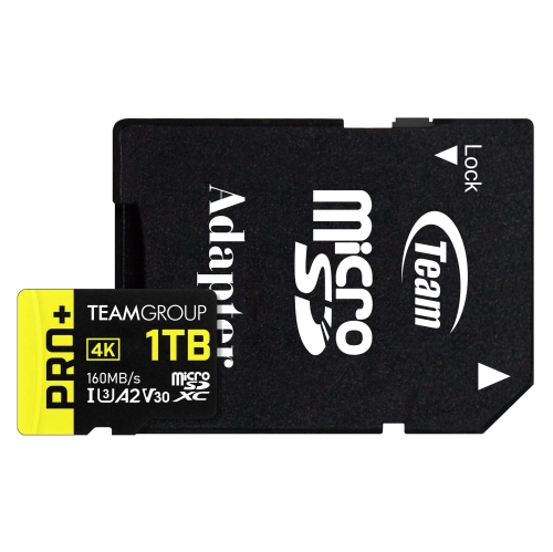 TEAMGROUP A2 Pro Plus Card 1TB Micro SDXC UHS-I U3 A2 V30, Read/Write up to 160/110 MB/s