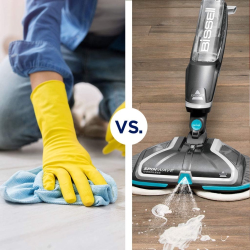 Bissell 18V Cordless Spinwave Hard Floor Mop 2315B - quiet operation for upto 20 minutes, Grey and Blue