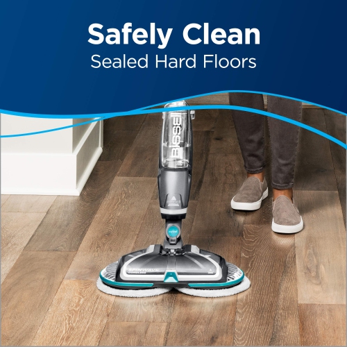 Bissell 18V Cordless Spinwave Hard Floor Mop 2315B - quiet operation for upto 20 minutes, Grey and Blue