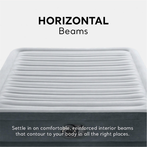 INTEX 67767ED Dura-Beam Deluxe Comfort Plush Air Mattress: Full Size – Built-In Electric Pump – 13in Bed Height