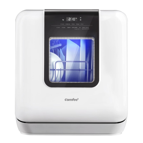 COMFEE'  Countertop Dishwasher, Portable Dishwasher With 6L Built-In Water Tank, Mini Dishwasher With More Space Inside