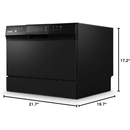 Comptoir COMFEE, Energy Star Portable, 6 couverts, mini avec 8 programmes de lavage, Speed, Baby-Care, ECO et Glass, pour chambre d'étudiant,