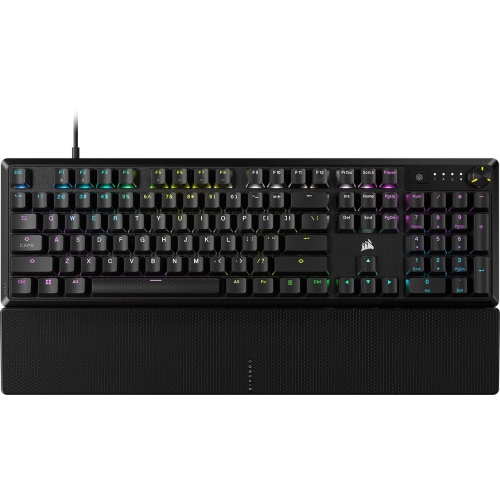 Clavier de jeu mécanique RVB K70 CORE de CORSAIR avec repose-poignet - touches mécaniques linéaires rouges MLX prélubrifiées de Corsair