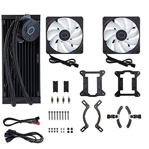 CoolerMaster MasterLiquid 240L Core 240mm Close-Loop AIO Liquid Cooler, ARGB Sync, Gen S Coldplate Pump