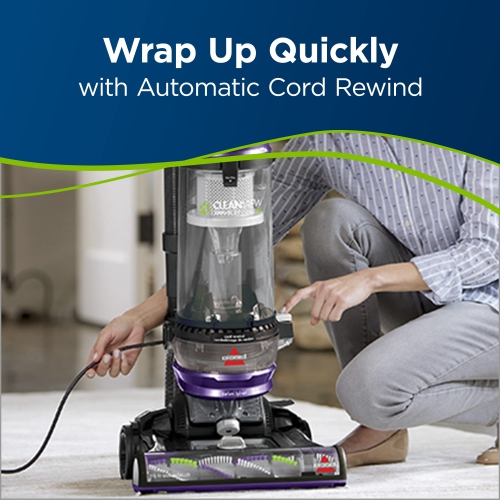 Bissell 2258B Cleanview Swivel Upright Multi-Cyclonic Vacuum For Homes With Pets With Automatic Cord Rewind, Washable ..