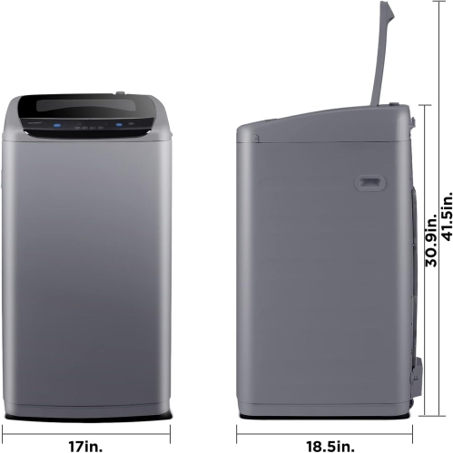 COMFEE' Portable Washing Machine, 1.0 Cu.Ft Compact Washer with LED Display, Fully Atomatic Wash Cycles, 2 Built-in Rollers, Space Saving, Ideal