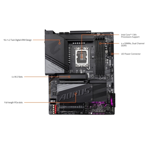 GIGABYTE Z790 AORUS Elite X WIFI7 (LGA 1700/ Intel/ Z790 X/ATX/ DDR5/ 4* M.2/ PCIe 5.0/ USB 3.2 Type-C/Wi-Fi 7