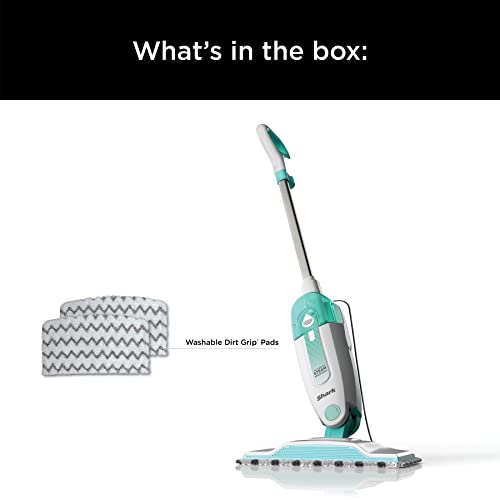 Shark S1000 Steam Mop with 2 Dirt Grip Pads, Lightweight, Safe for all Sealed Hard Floors like Tile, Hardwood, Stone