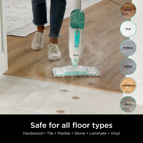 Shark S1000 Steam Mop with 2 Dirt Grip Pads, Lightweight, Safe for all Sealed Hard Floors like Tile, Hardwood, Stone