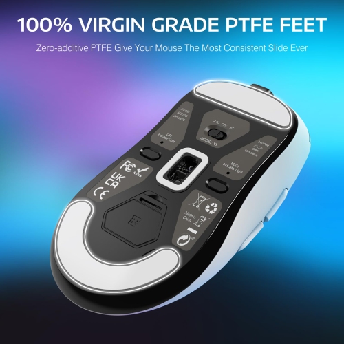X3 Superlight Wireless Gaming Mouse, 49g Ergonomic Computer Mouse, Triple Modes PAW3395 26K DPI Optical Sensor