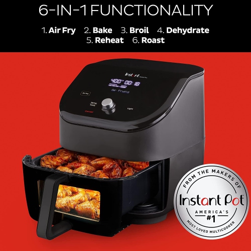 Instant Vortex Plus 6-Quart Air Fryer Oven, From the Makers of Instant Pot with ClearCook Cooking Window