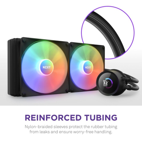 NZXT Kraken 280 RGB - RL-KR280-B1-280mm AIO CPU Liquid Cooler - Customizable 1.54" Square LCD Display for Images