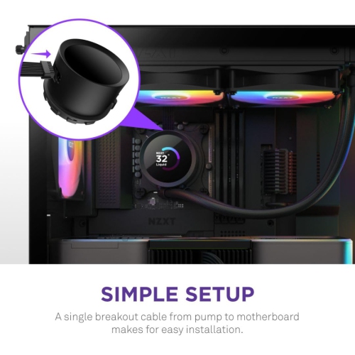 NZXT Kraken 280 RGB - RL-KR280-B1-280mm AIO CPU Liquid Cooler - Customizable 1.54" Square LCD Display for Images